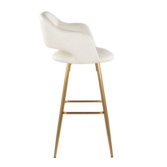 Margarite - 30" Fixed-Height Barstool - Gold Metal (Set of 2)