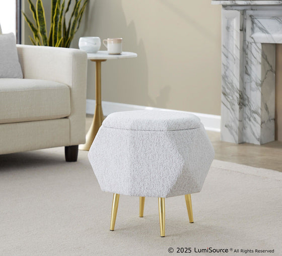 Diamond - Ottoman - Gold Metal Legs