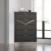  Symmetry - 5 Drawer Chest - Charcoal