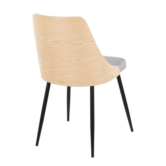 Anabelle - Dining / Accent Chair (Set of 2) - Black Metal, Natural Wood