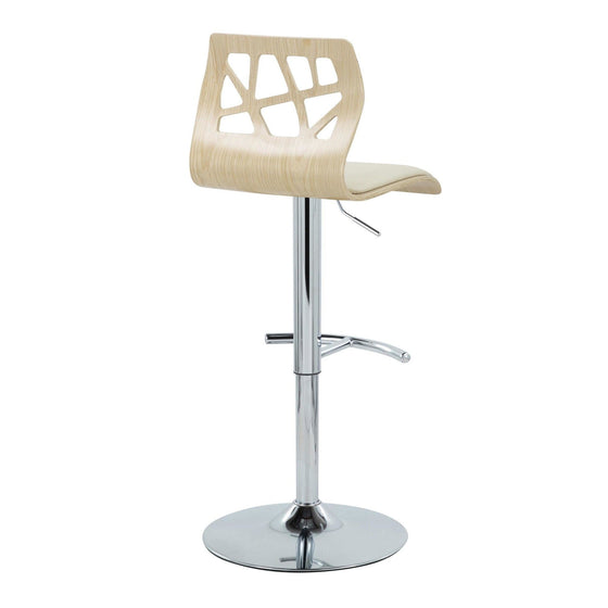 Folia - Adjustable Barstool (Set of 2) - Beige And Natural