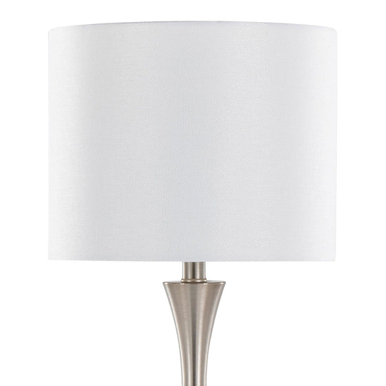 Lenuxe - 25" Metal Table Lamp With USB (Set of 2) - White
