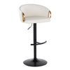 Claire - Adjustable Barstool With Rounded T Footrest (Set of 2) - Black Metal With Gold Metal Accent