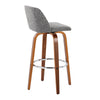 Toriano - 30" Fixed-Height Barstool (Set of 2) - Walnut & Chrome Base