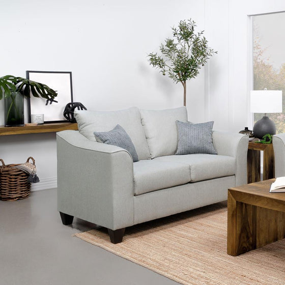 Salizar - Upholstered Flared Arm Loveseat - Sand