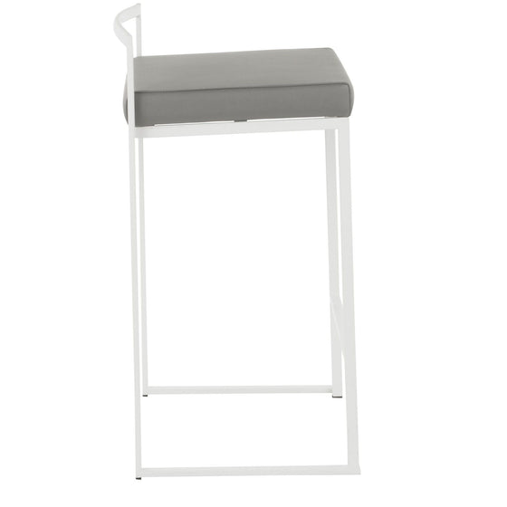 Fuji - Stackable Counter Stool - White Base (Set of 2)