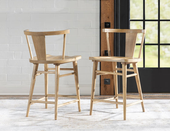 XXX's And OOO's - Counter Height Splat Back Chair (Set of 2) - Amber