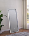Glendora - LED Standing Mirror Bluetooth Speakers - Pearl Silver