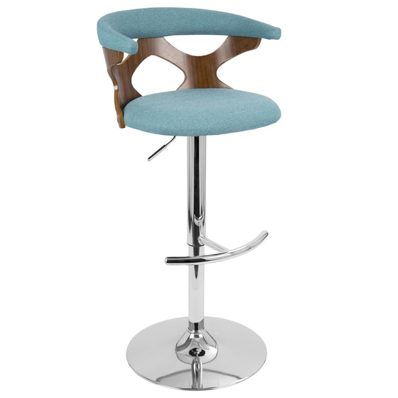 Gardenia - Adjustable Barstool - Chrome Base & Walnut Backrest