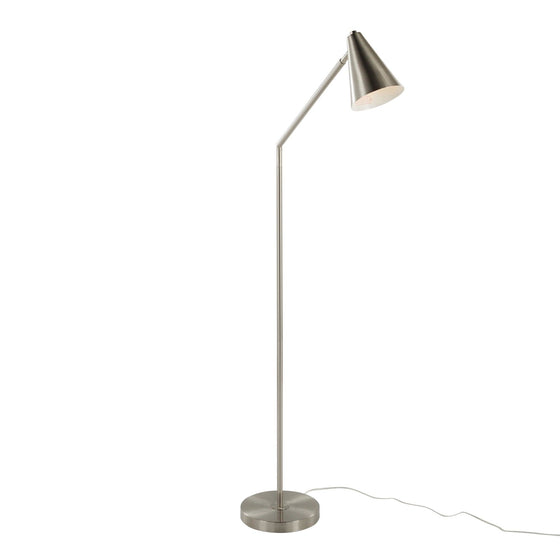 Pix - 60" Metal Floor Lamp - Brushed Nickel And White