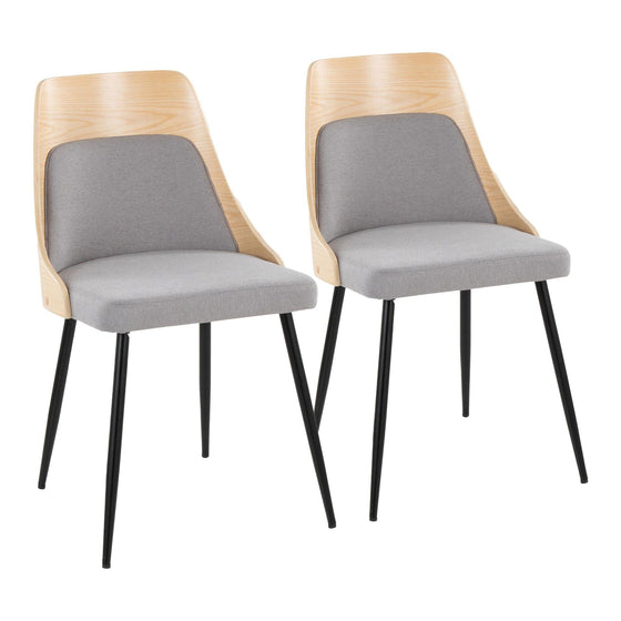 Anabelle - Dining / Accent Chair (Set of 2) - Black Metal, Natural Wood