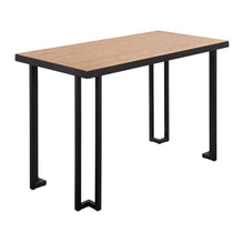  Roman - Desk - Black Steel With Natural Wood Top