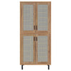Teller - 4-Door Tall Shoe Storage Cabinet - Natural Oak