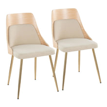 Anabelle - Dining / Accent Chair (Set of 2) - Gold Metal, Natural Wood