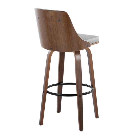 Gianna - 30" Fixed-height Barstool (Set of 2) - Pearl Silver