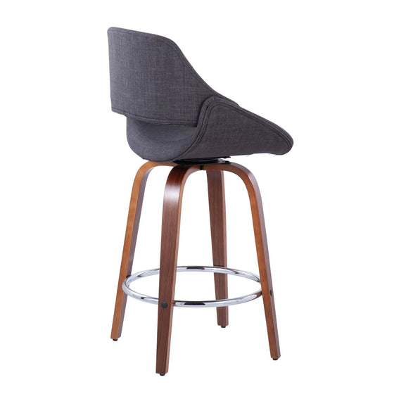 Fabrico - 26" Fixed-height Counter Stool (Set of 2) - Walnut And Charcoal