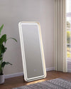 Glendora - LED Standing Mirror Bluetooth Speakers - Pearl Silver