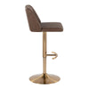 Toriano - Adjustable Barstool (Set of 2) - Gold Base