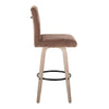 Hank - 30" Fixed-Height Barstool With Swivel And Round Black Metal Footrest (Set of 2) - Whitewashed Wood