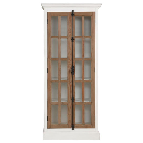 Tammi - 2 Door Wood Tall Cabinet - Distressed White And Brown