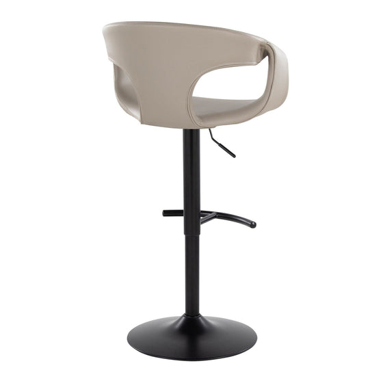Curva - Adjustable Barstool With Rounded T Footrest (Set of 2) - Black Metal