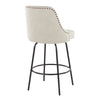 Marcel - 27" Fixed-Height Counter Stool With Swivel And Round Black Metal Footrest (Set of 2) - Black Metal