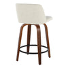 Toriano - 24" Fixed-Height Counter Stool (Set of 2) - Walnut & Black Round Base