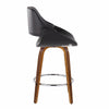Fabrico - Fixed-Height Counter Stool With Round Chrome Footrest (Set of 2) - Walnut Wood