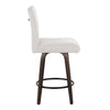Hank - 26" Fixed-Height Counter Stool With Swivel And Round Black Metal Footrest (Set of 2) - Walnut Glazed Wood