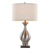 Pin - 28" Metal Table Lamp - Brushed Coal Metal And White Linen Shade From Grandview Gallery (Set of 2)