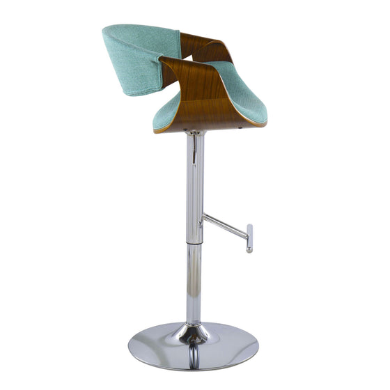 Curvini - Adjustable Barstool With Swivel - Walnut (Set of 2)