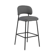 Blythe - Vegan Leather Bar Chair (Set of 2) - Gray
