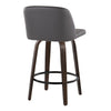 Toriano - 26" Fixed-height Counter Stool (Set of 2) - Glazed Walnut