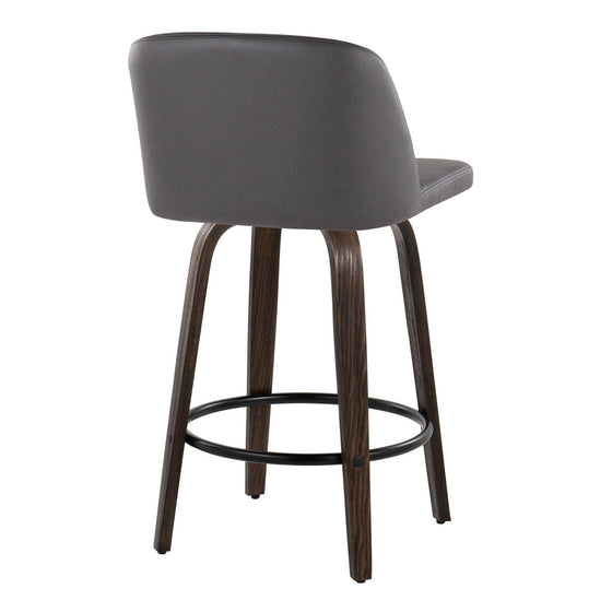 Toriano - 26" Fixed-height Counter Stool (Set of 2) - Glazed Walnut