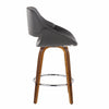 Fabrico - Fixed-Height Counter Stool With Round Chrome Footrest (Set of 2) - Walnut Wood