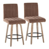 Hank - 26" Fixed-Height Counter Stool With Swivel And Round Black Metal Footrest (Set of 2) - Whitewashed Wood