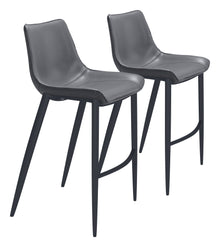  Magnus - Bar Chair (Set of 2) - Dark Gray / Black