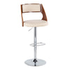 Cecina - Adjustable Barstool With Swivel And Rounded Rectangle Footrest (Set of 2) - Chrome Metal, Cherry Wood