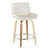 Santi - 24" Fixed-Height Counter Stool With Swivel - Zebra Wood (Set of 2)
