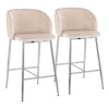 Fran Pleated - 26" Fixed-Height Counter Stool (Set of 2)
