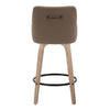 Hannah - 26" Fixed-Height Counter Stool With Swivel And Round Black Metal Footrest (Set of 2) - Whitewashed Wood