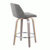 Toriano - 26" Fixed-Height Counter Stool (Set of 2) - Gray & Chrome Round Base
