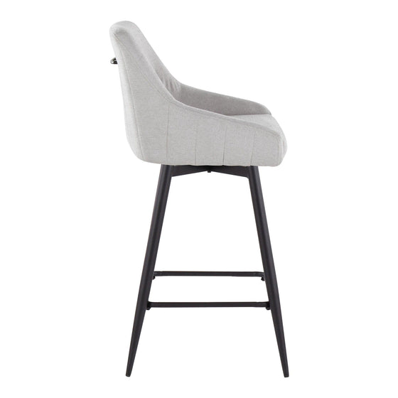 Hannah - 26" Fixed-Height Counter Stool With Swivel (Set of 2) - Black Metal