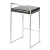Fuji - 26" Stackable Counter Stool - Brushed Stainless Steel