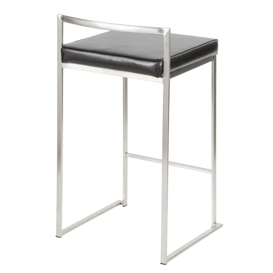 Fuji - 26" Stackable Counter Stool - Brushed Stainless Steel