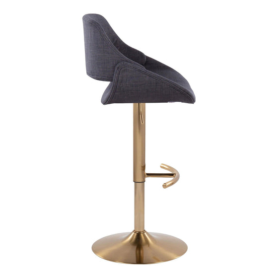 Fabrico - Adjustable Barstool With Swivel And Rounded T Footrest (Set of 2) - Gold Metal