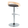 Grotto - Adjustable Barstool (Set of 2) - Silver Base And Natural Backrest
