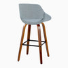 Fabrico - 30" Fixed-Height Barstool With Swivel And Square Black Metal Footrest (Set of 2) - Walnut Wood