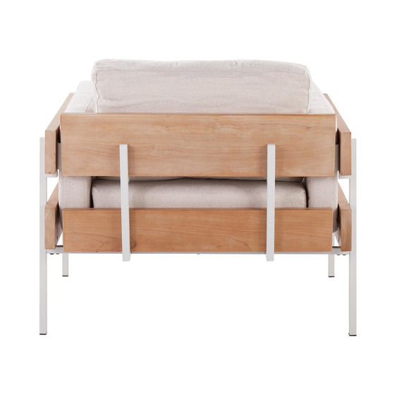 Kari - Accent Chair - White & Natural Base