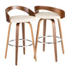 Grotto - Barstool - Walnut And Cream Faux Leather (Set of 2)